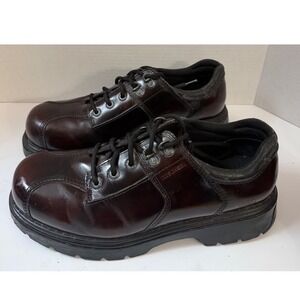 Skechers Jammers Burgundy Leather Chunky Platform Lug Sole Oxfords 4326 Mens 11
